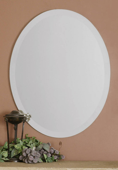 Frameless Vanity Oval Mirror - Size: 71H x 56W x 1D (cm) - Contemporary style